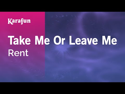 Rent (musical) (Idina Menzel & Fredi Walker) - Take Me or Leave Me