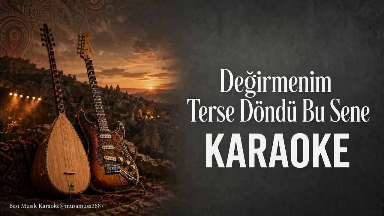 Değirmenim Terse Döndü Bu Sene - Anatolian Rock - (Akor/Dm/ Re minör) - Karaoke / Cover / Lyrics