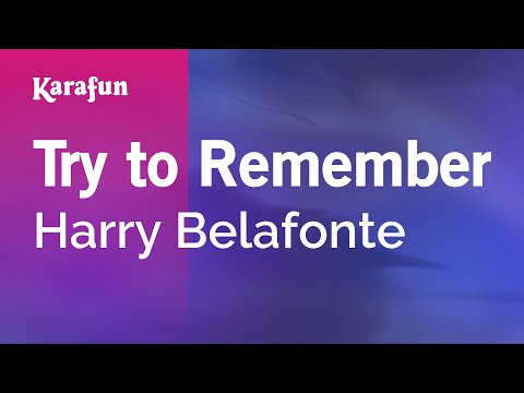 Harry Belafonte - Try to Remember
