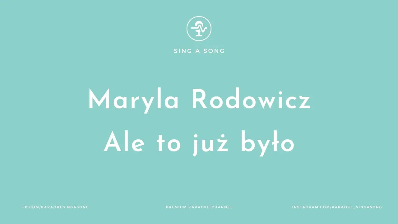 Maryla Rodowicz - Ale to już było