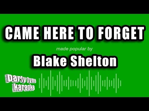 Blake Shelton - Came Here To Forget